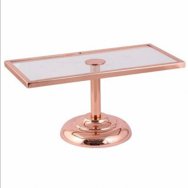 Porta Doce Base Vidro Retangular  Med.25x13x10
