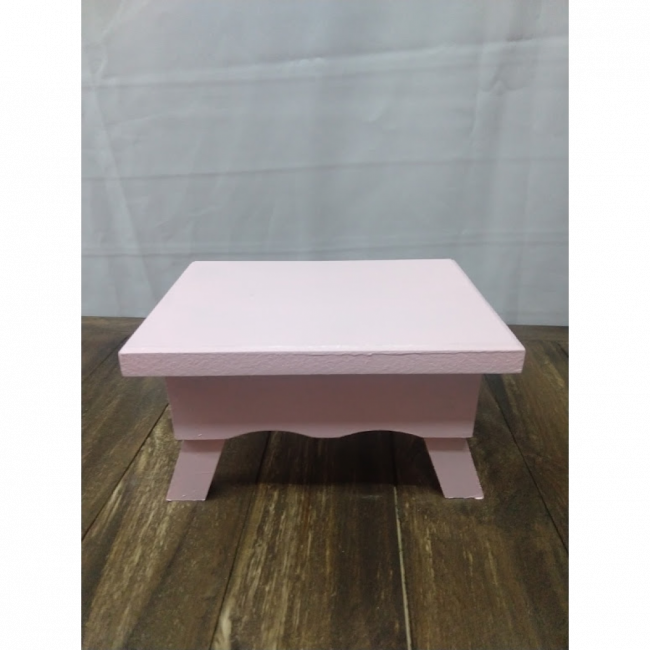 Banquinho retangular - MDF - rosa