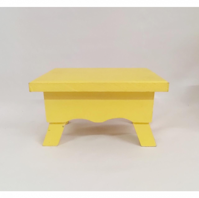 Banquinho retangular MDF - amarelo bebê