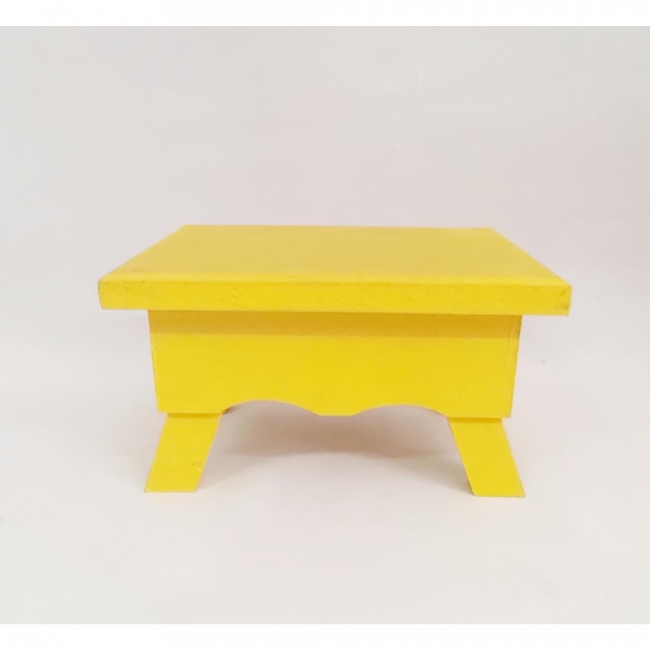 Banquinho retangular MDF - amarelo