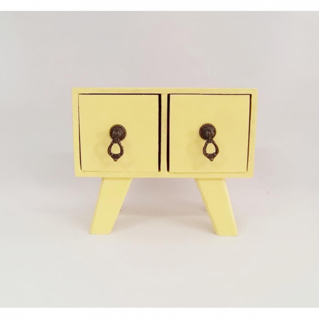 Mini criado MDF - amarelo