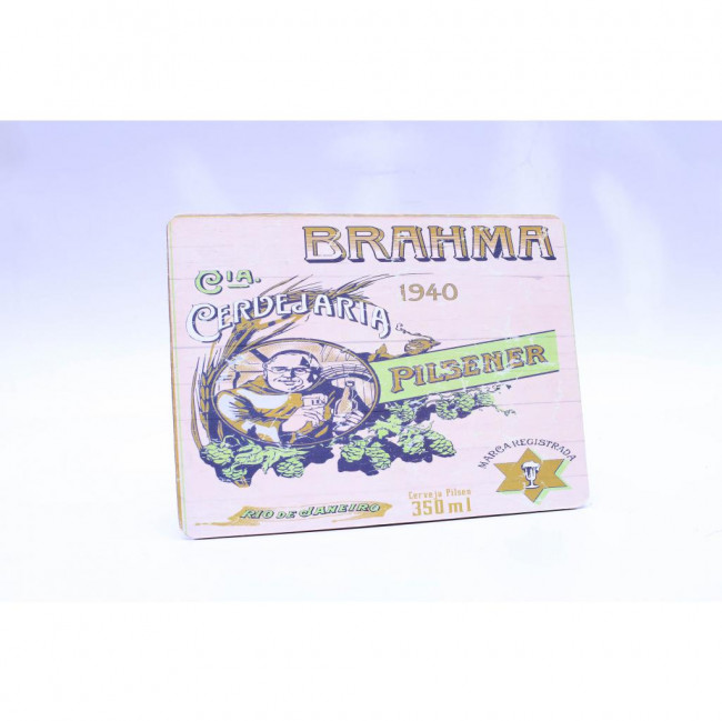 PLACA CERVEJA BRAHMA MADEIRA 40X30