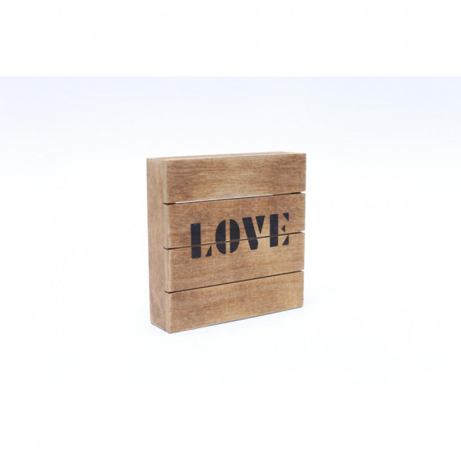 QUADRO LOVE MADEIRA RUSTICA 15X15