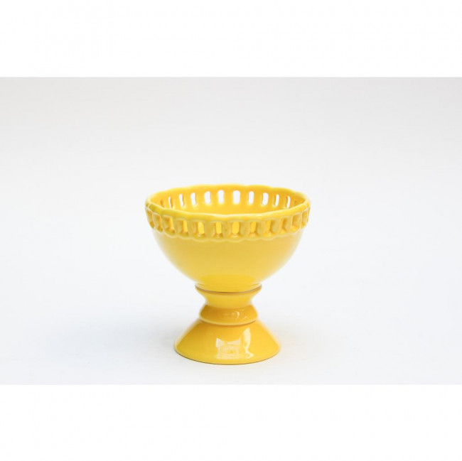 VASO CERAMICA BOWL PASSA FITA AMARELO 19X19