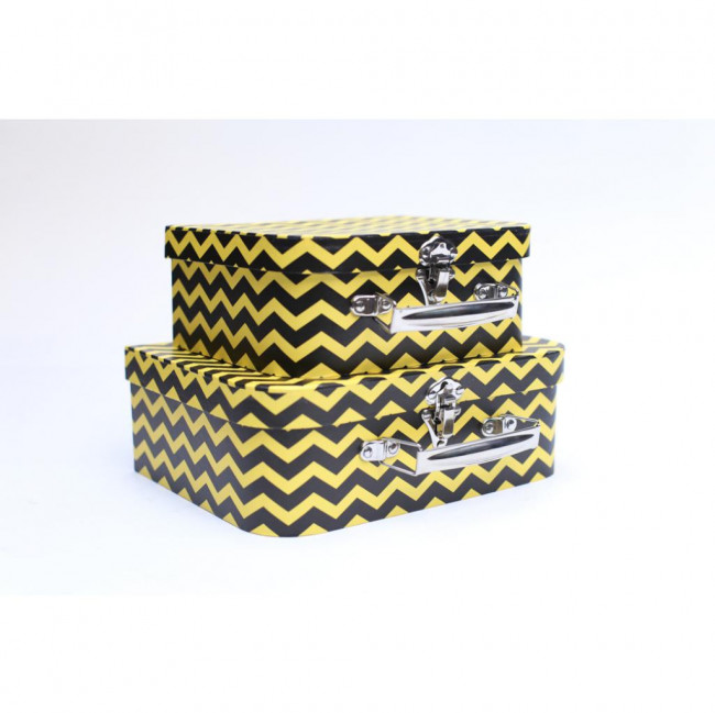 MALETA CHEVRON PRETA/AMARELA CJ/02 26X20X8