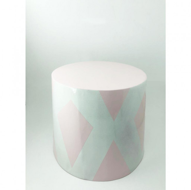 TAMBOR DE CIRCO TRAPEZIO ROSA/BRANCO G 23X24