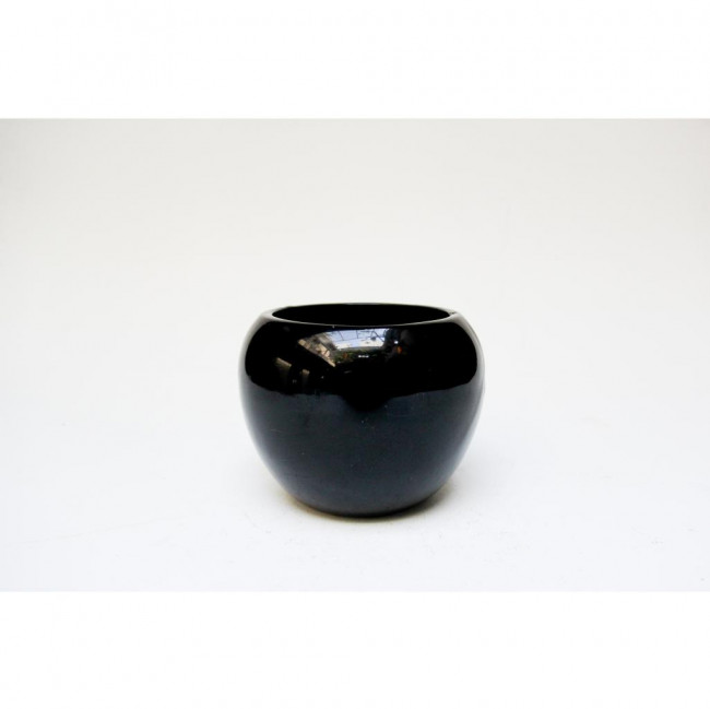 VASO REDONDO BAIXO PRETO 15X13