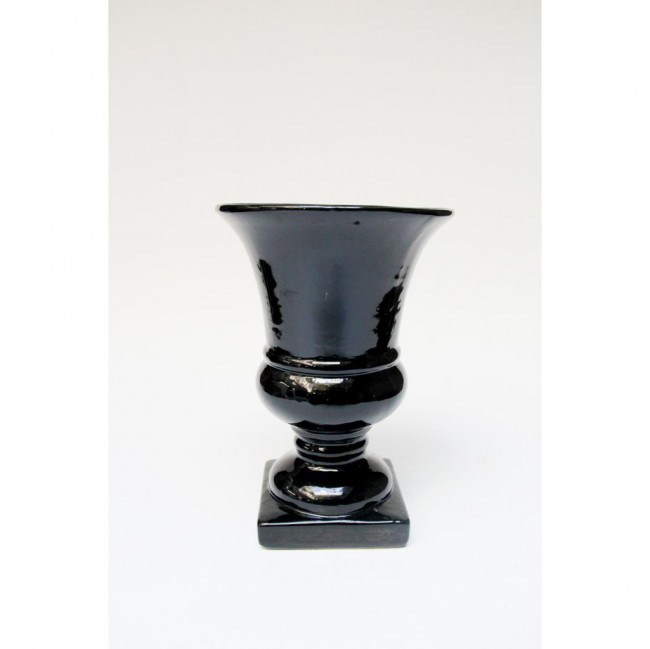 VASO CERAMICA PE QUADRADO PRETO 20X20X29