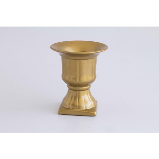 VASO DOURADO M BASE QUADRADA