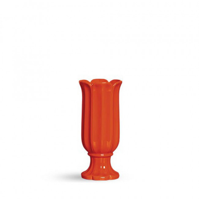 VASO TAÇA PETALAS LARANJA G 36X16