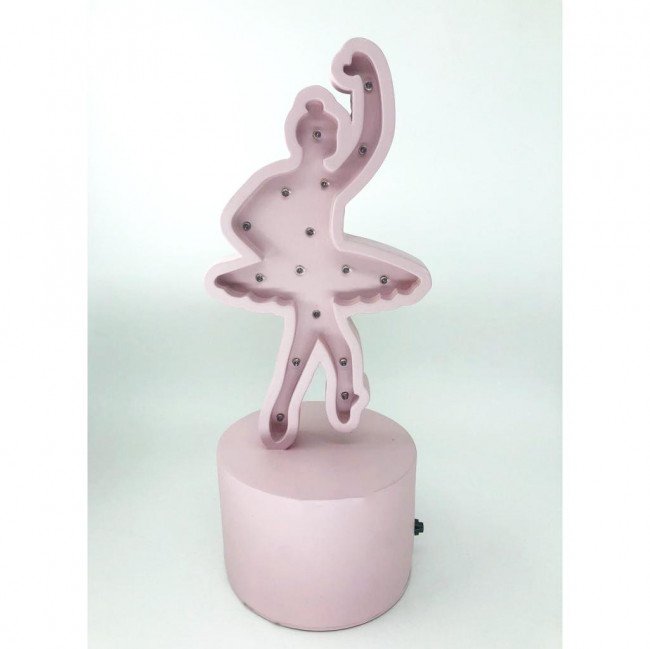 LUMINOSO BAILARINA ROSA NO PEDESTAL 37X15