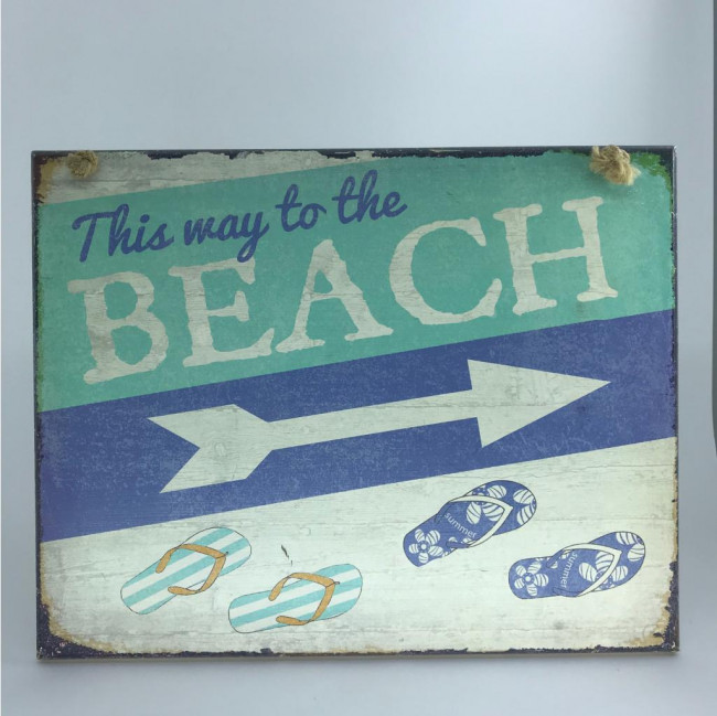 PLACA THIS WAY TO THE BEACH 28X35