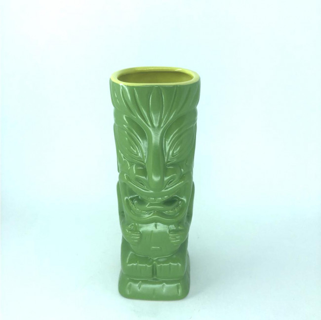 VASO CERAMICA TIKI VERDE 21X7