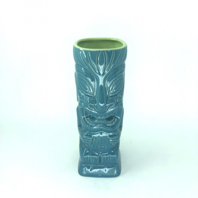 VASO CERAMICA TIKI AZUL 21X7