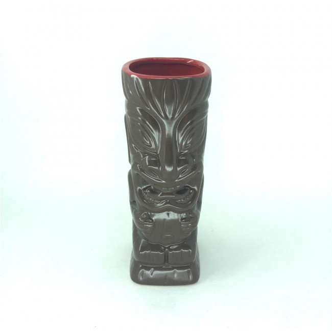 VASO CERAMICA TIKI MARROM 21X7