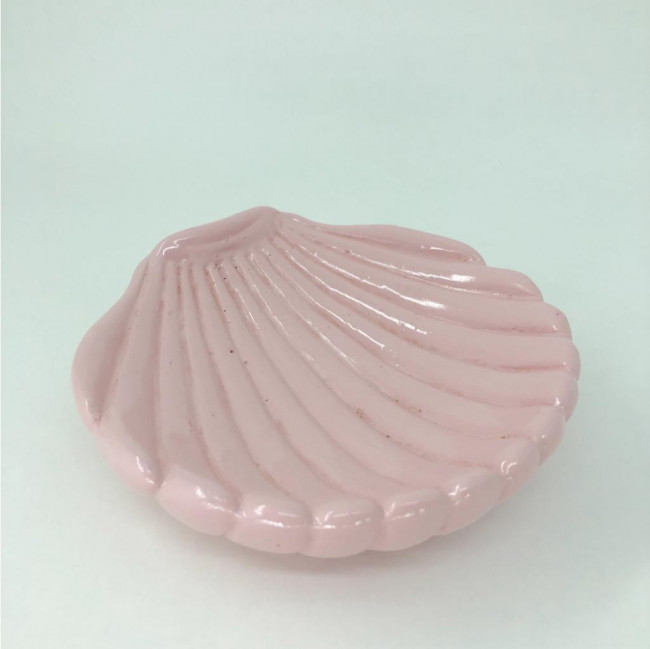 CONCHA DE CERAMICA ROSA CLARO 14CM