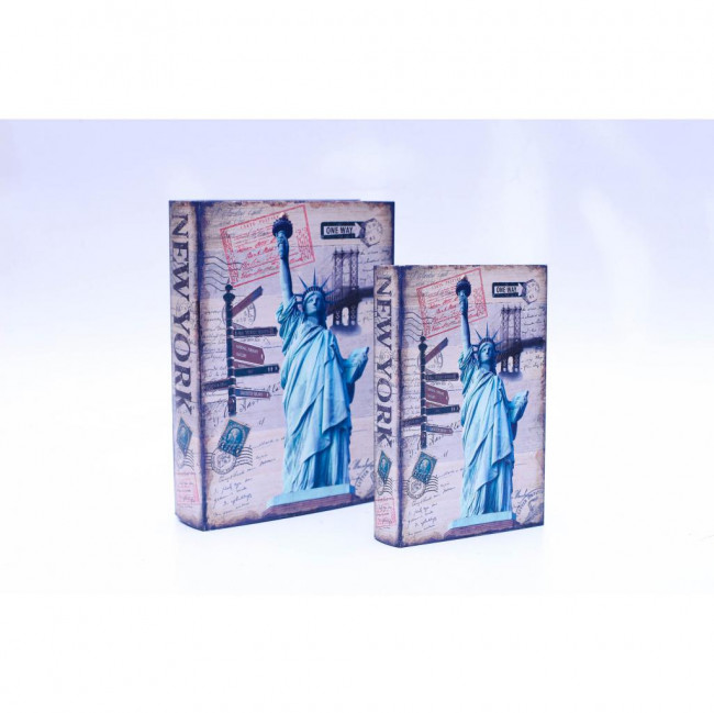 LIVRO CAIXA NY ESTATUA DA LIBERDADE CJ 2 30X21X6