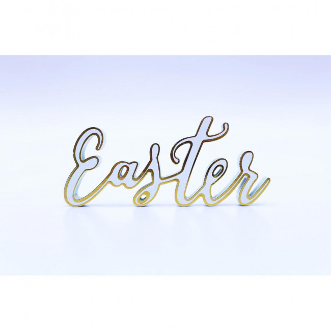 EASTER PALAVRA AZUL DOUR BRANCO MDF 24X10