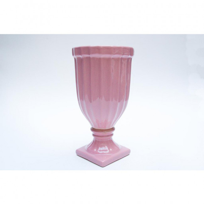 VASO CERAMICA PE QUADRADO ROSA 18X32