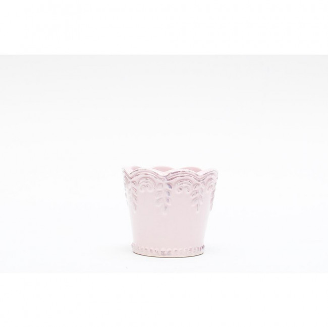 VASO CERAMICA RUSTICO ROSA 7X6