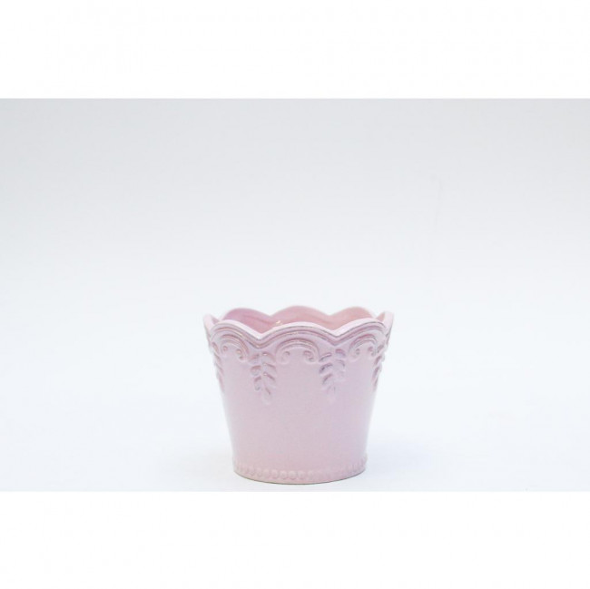 VASO CERAMICA RUSTICO ROSA 13X10