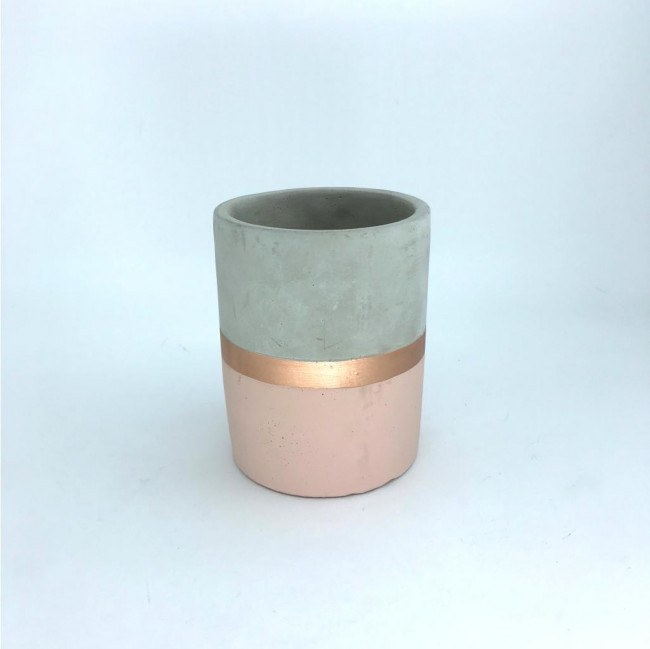 VASO ROSA E COBRE EM CIMENTO G