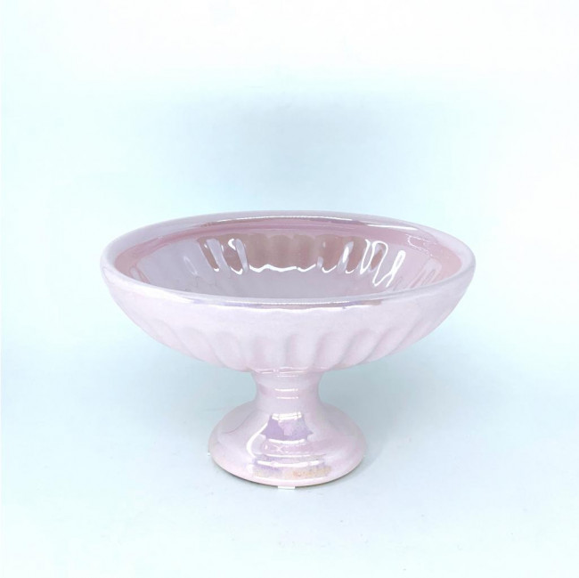 VASO TACA ROSA PEROLIZADO P 10X16