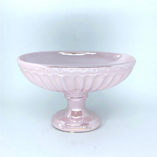 VASO TACA ROSA PEROLIZADO G 15X22