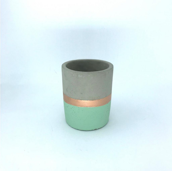 VASO MENTA E COBRE EM CIMENTO M