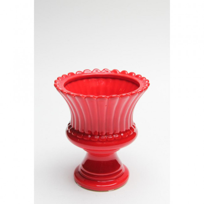 VASO PETALAS SIL VERMELHO P 14X12