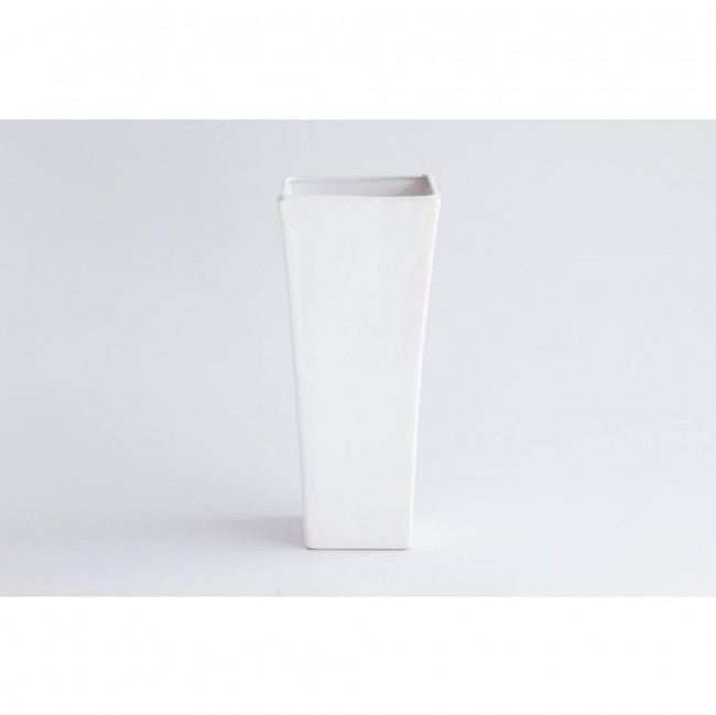 VASO LISO QUADRADO ALTO BRANCO