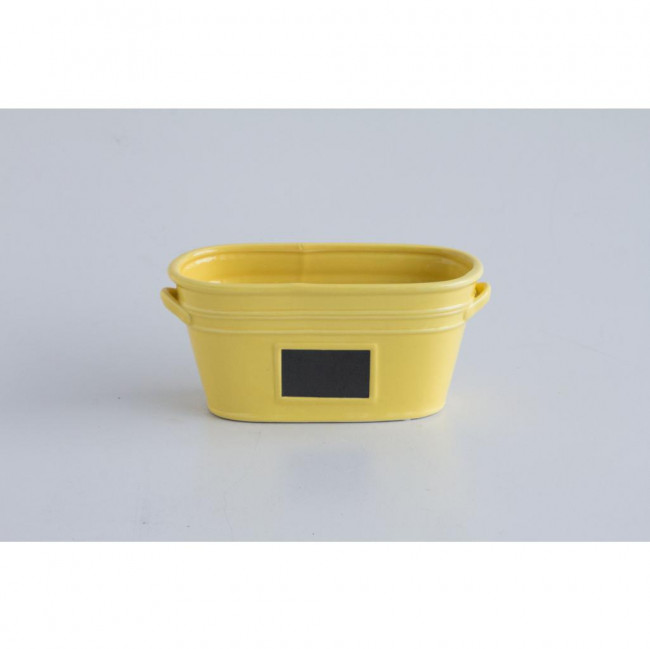 VASO CACHEPOT COM LOUSA AMARELO