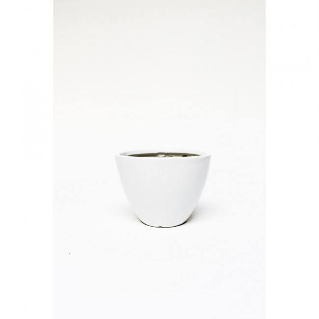 MINI VASO OVAL CERAMICA BRANCO 9X13X10