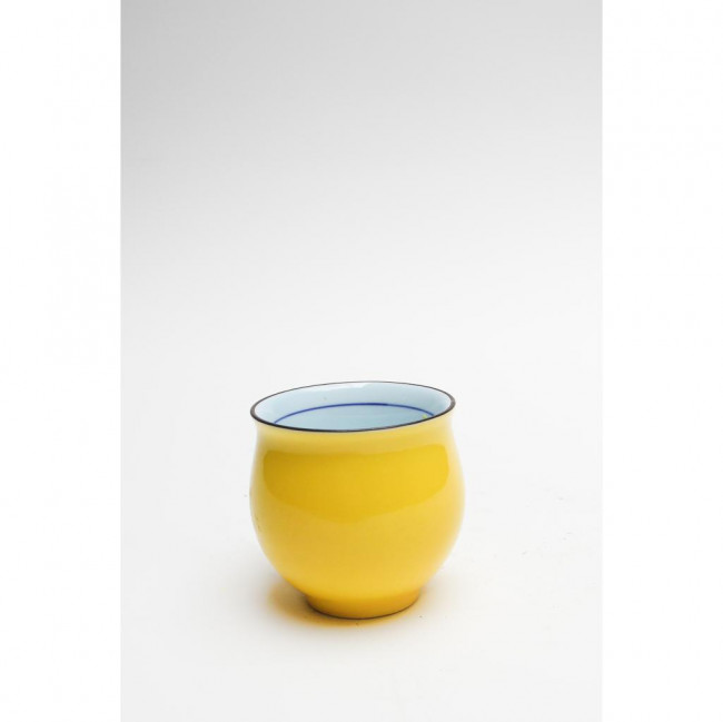 VASO PORTA VELA BOLINHA AMARELO P RG 07X06,5