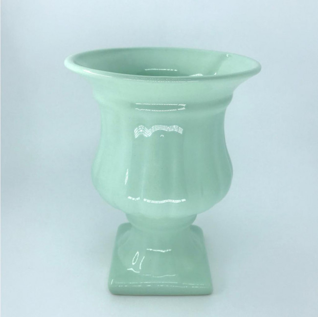 VASO GREGO M VERDE BEBE PÉ QUADRADO 21X16