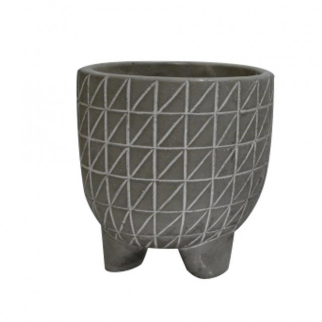 VASO CONCRETO LISTRADO 3 PES 12X13