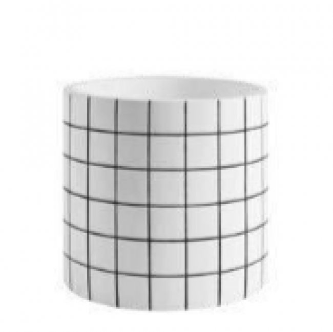 LVS385 VASO GRID CIMENTO BRANCO M 16D 15H