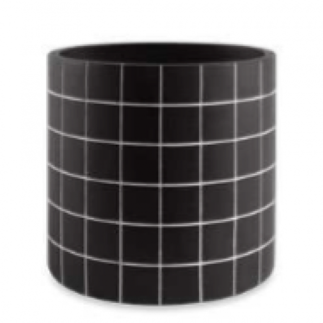 LVS390 VASO GRID CIMENTO PRETO G 19D 17H