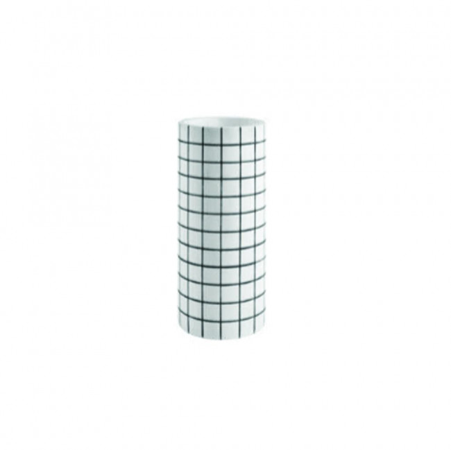 LVS391 VASO GRID LONGO CIMENTO BRANCO P 9,5X23H