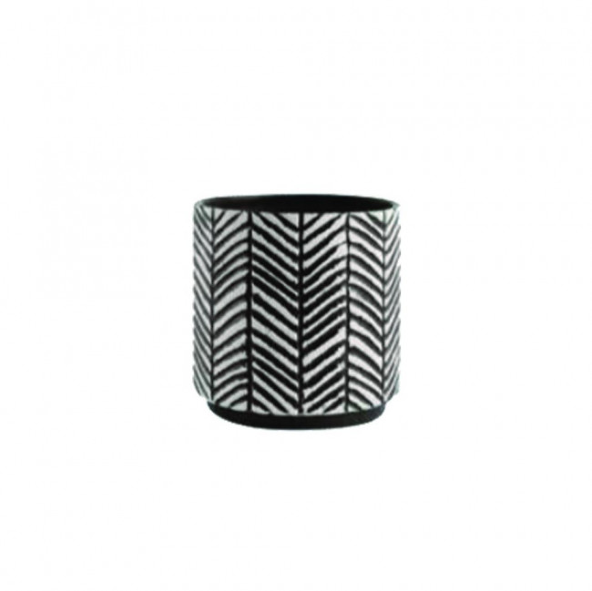 LVS394 VASO AFRICA PRETO BRANCO P 13D 13H