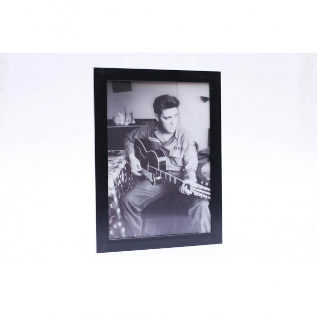 QUADRO ELVIS PRESLEY PRETO E BRANCO 3D 0,39X0,29