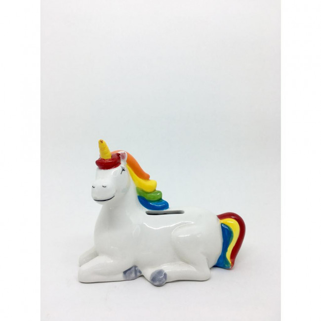 UNICORNIO DEITADO RABO COLOR CERAMICA 12X15