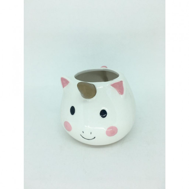 BOWL UNICORNIO BRANCO/DOURADO CERAMICA 10X11