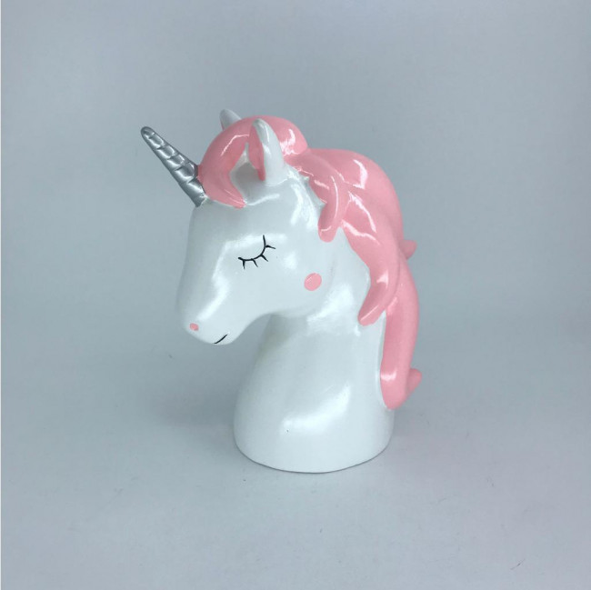 COFRE CERAMICA UNICORNIO DREAM BRANCO 22CM