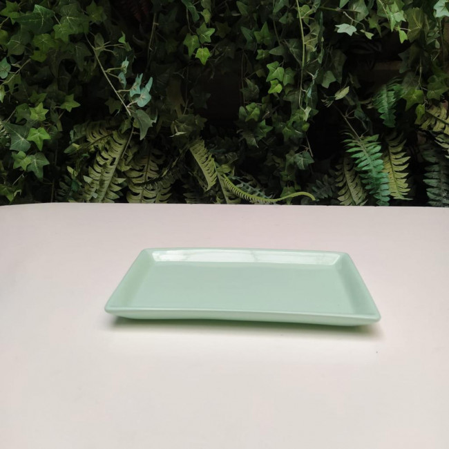 BANDEJA CERAMICA VERDE BEBE 22X13