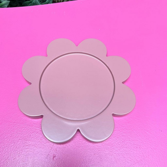 BANDEJA FLOR MDF 22CM ROSA QUEIMADO