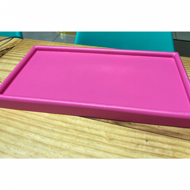 BANDEJA MDF RETANGULAR COM BORDA PINK 30X15