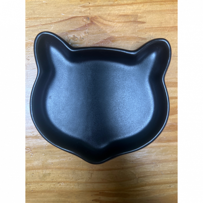 BANDEJA MINI GATINHO PRETO CERAMICA 12CM