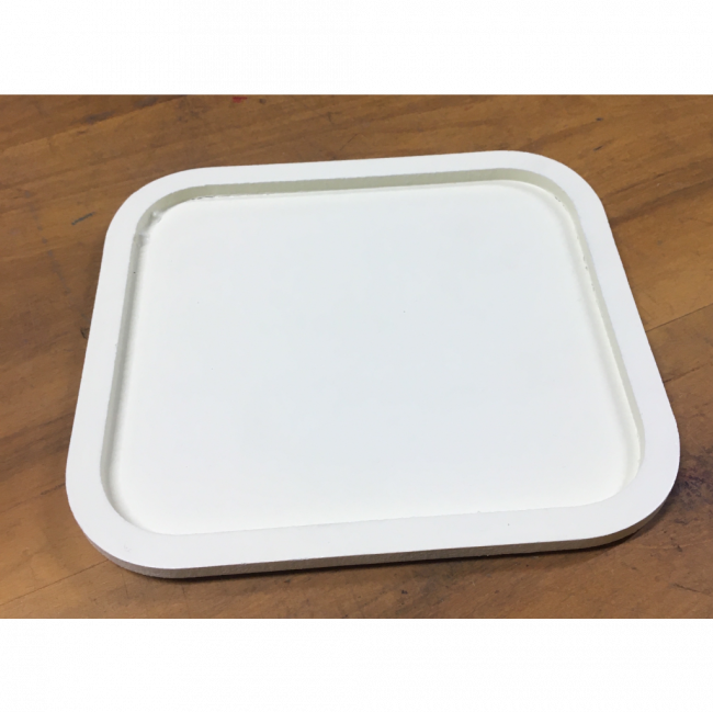 BANDEJA QUADRADA MDF AMARELO CLARO 18X16