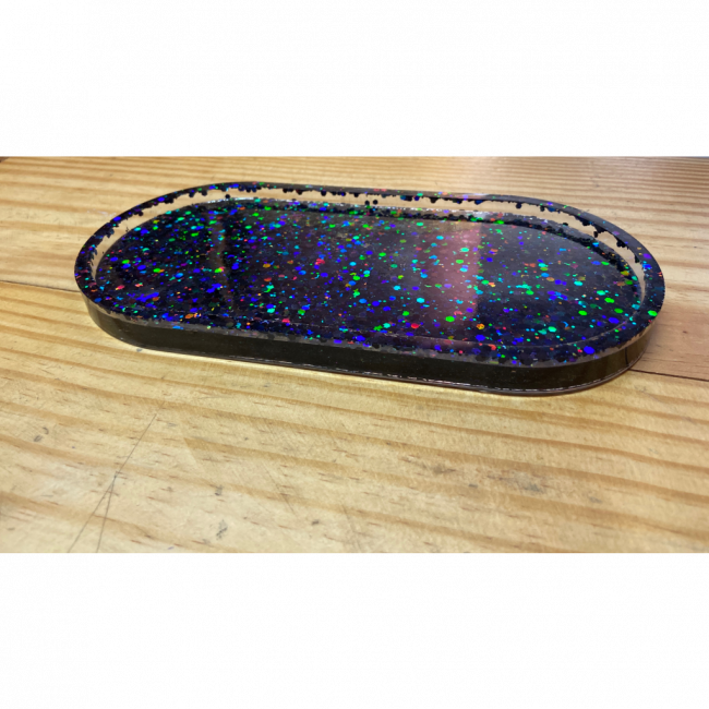 BANDEJA GLITTER PRETA 24X12